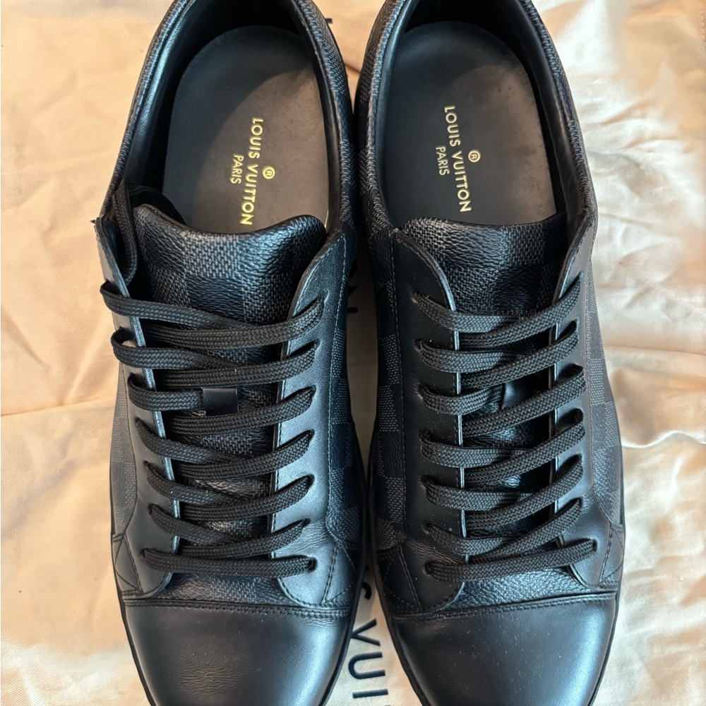 Louis Vuitton Men's Checkered Damier Black Sneakers - Picture 4 of 9